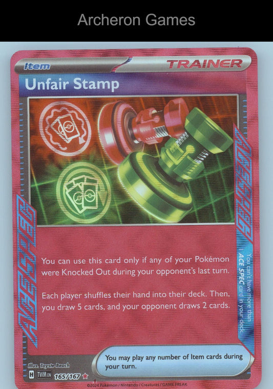 Pokemon Card Unfair Stamp TWM 165/167 ACE SPEC Rare Twilight Masquerade Holo