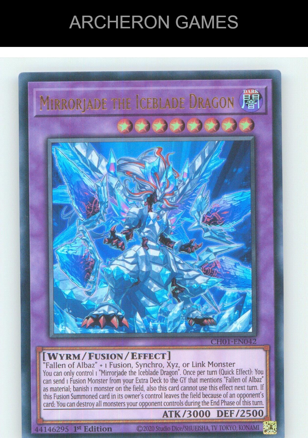 Mirrorjade the Iceblade Dragon UR YUGIOH Card 1st Edition