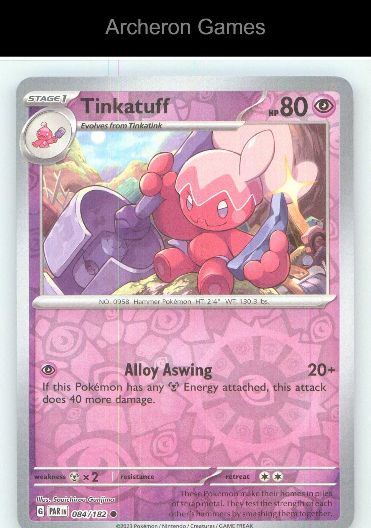 Pokemon Card Tinkatuff PAR 084/182 C Paradox Rift Reverse Holo