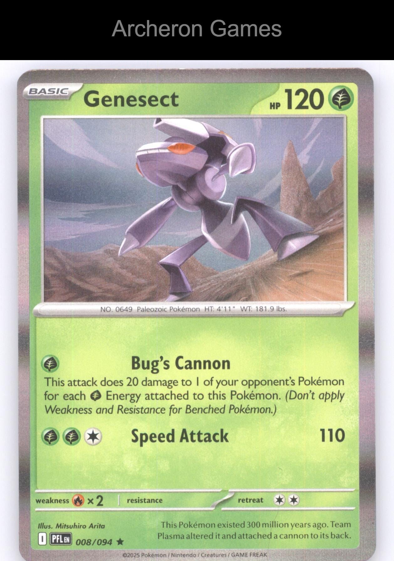 Pokemon Card Genesect PFL 008/094 R Phantasmal Flames Holo