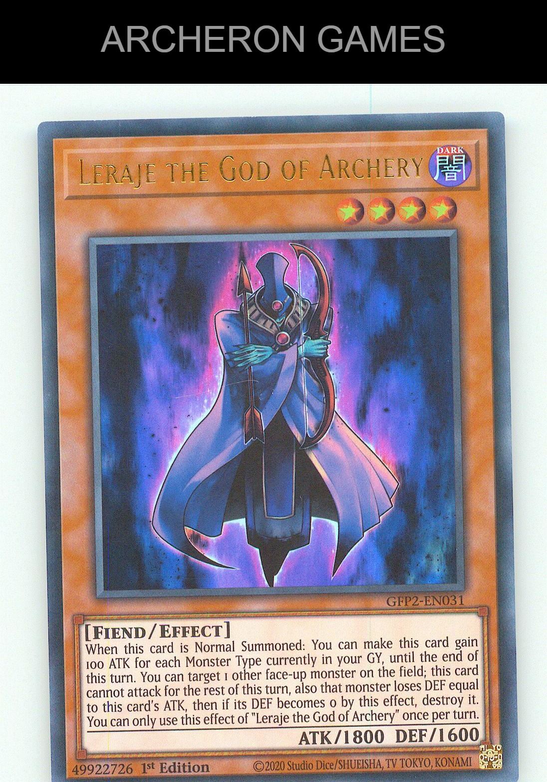Leraje the God of Archery UR YUGIOH Card 1st Edition