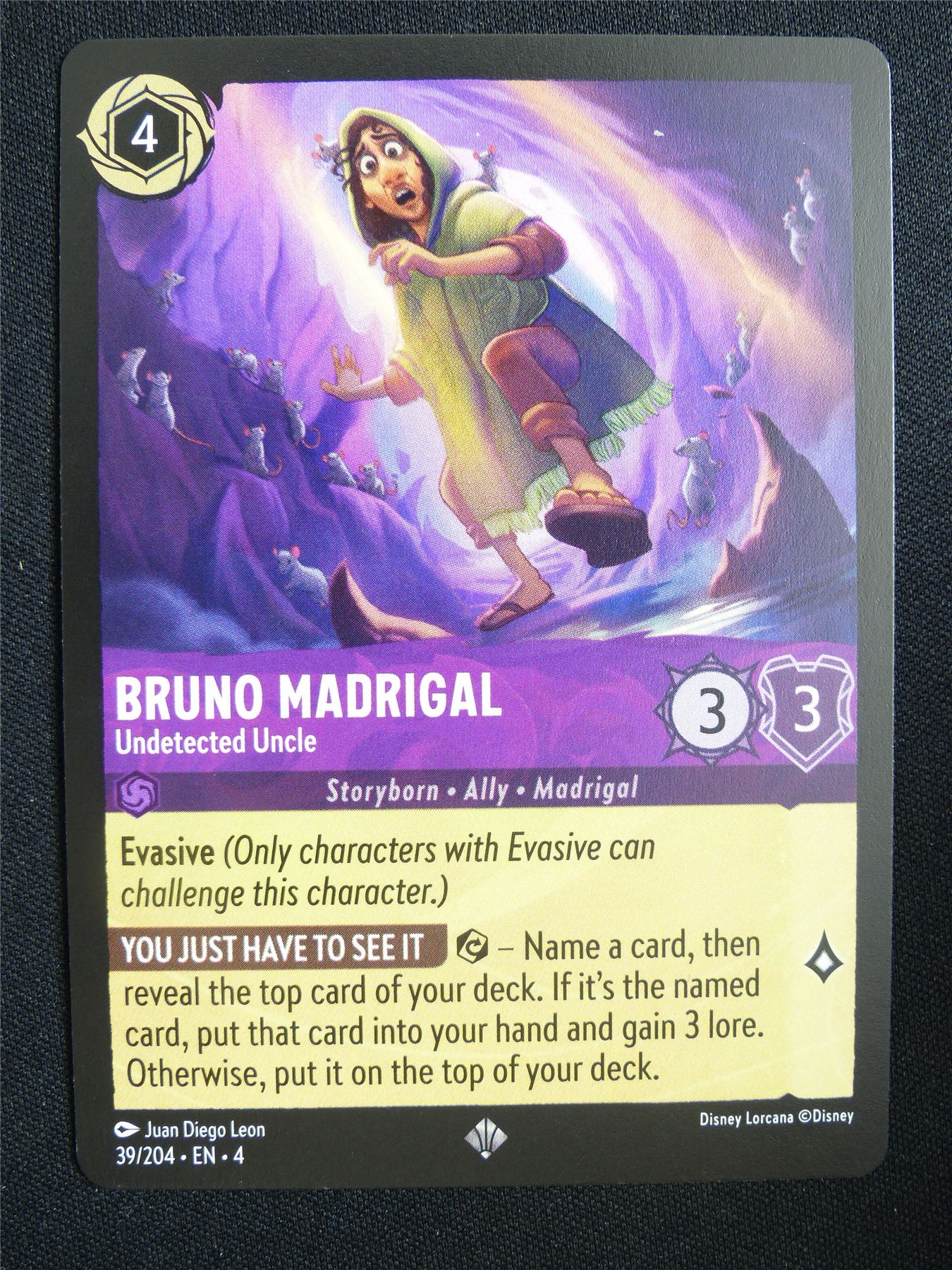 Bruno Madrigal Undetected uncle 39/204 - Lorcana Card #17V