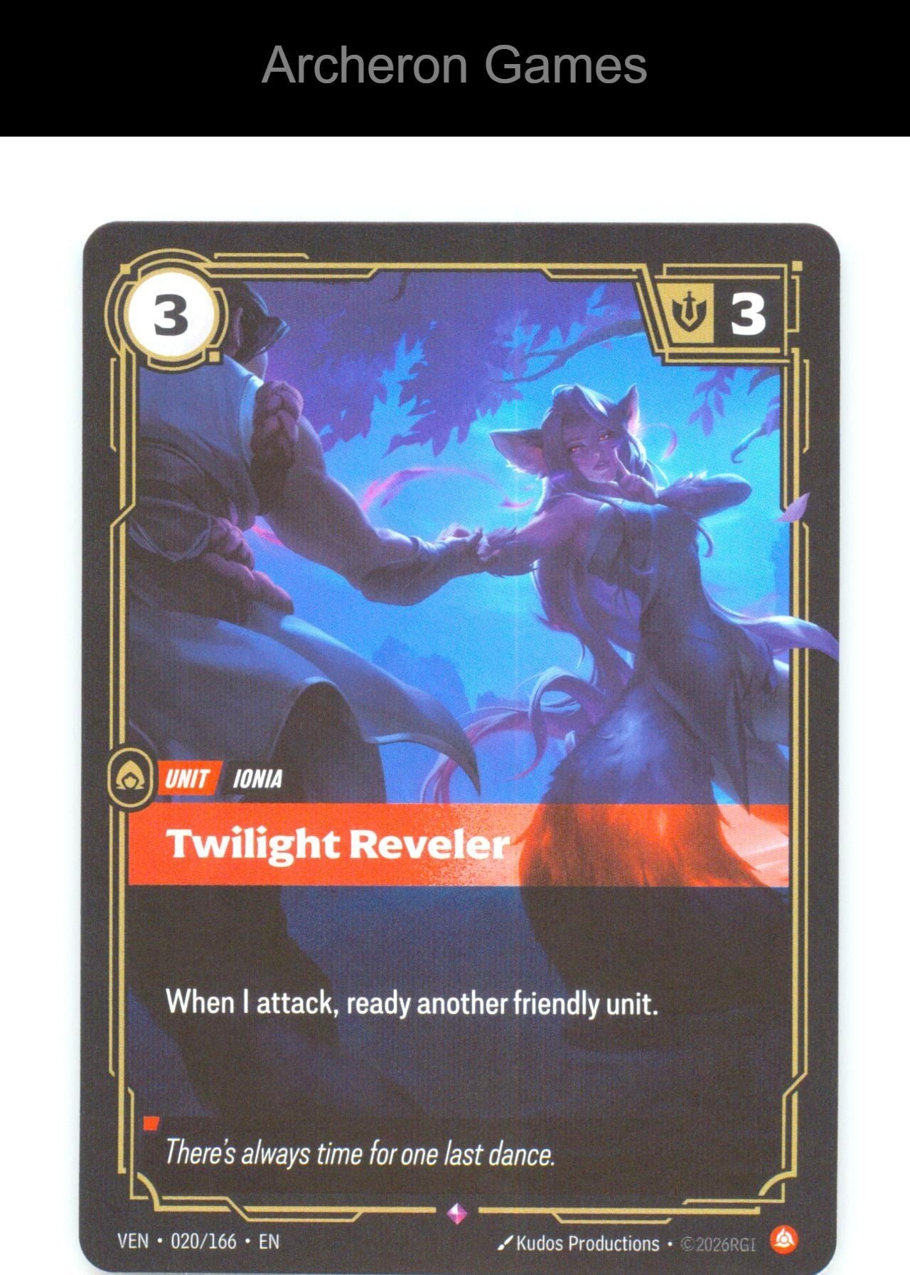 Twilight Reveler VEN 020/166 R Vendetta Riftbound Card Foil