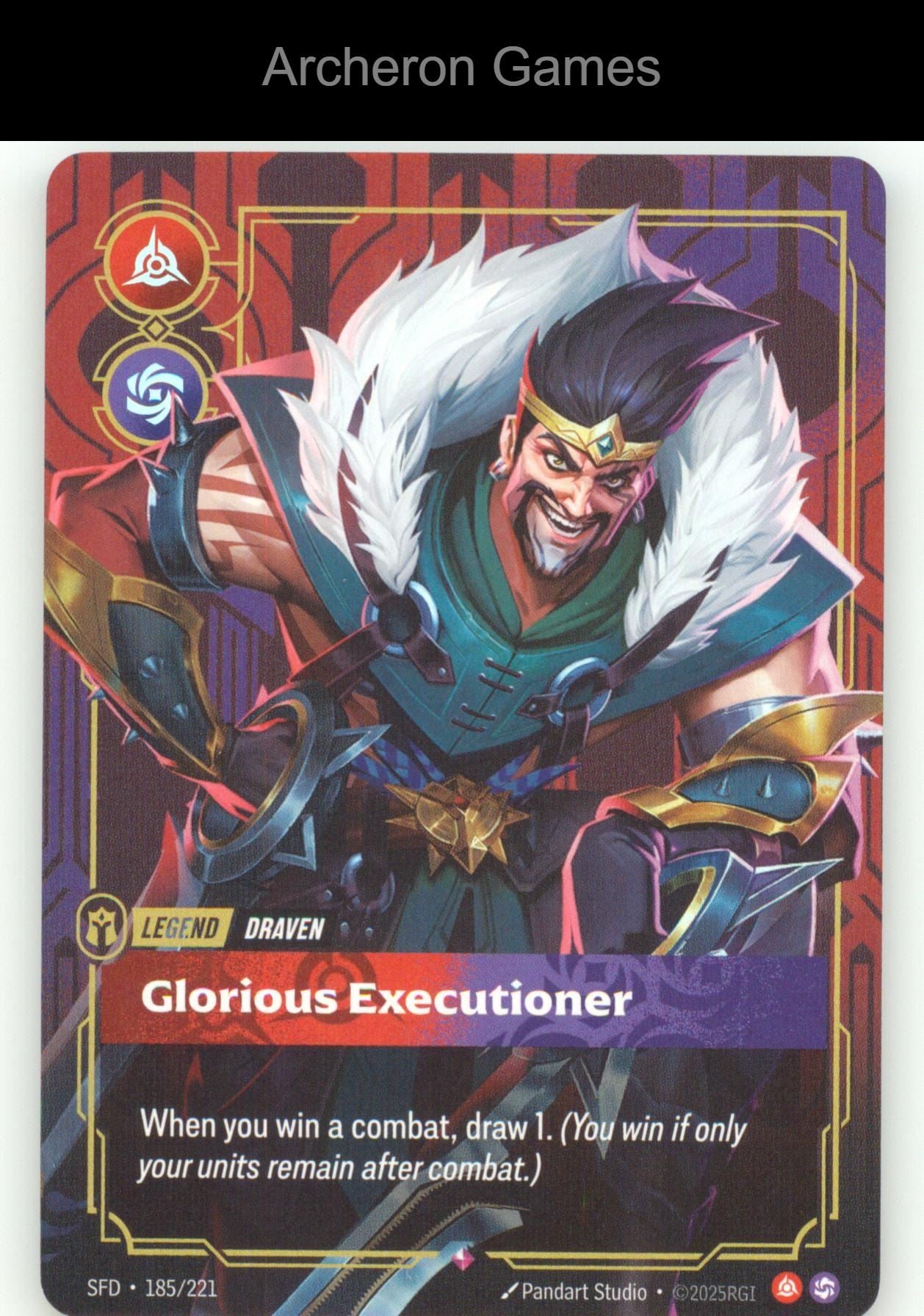 Draven - Glorious Executioner SFD 185/221 R  Card Spiritforged