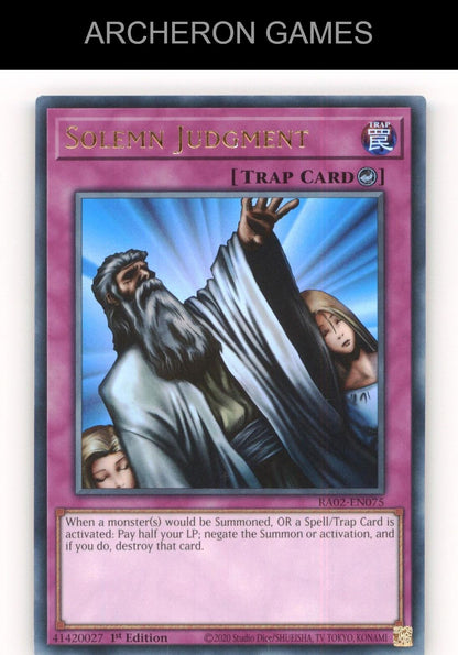 Solemn Judgment Ultra Rare YUGIOH Card
