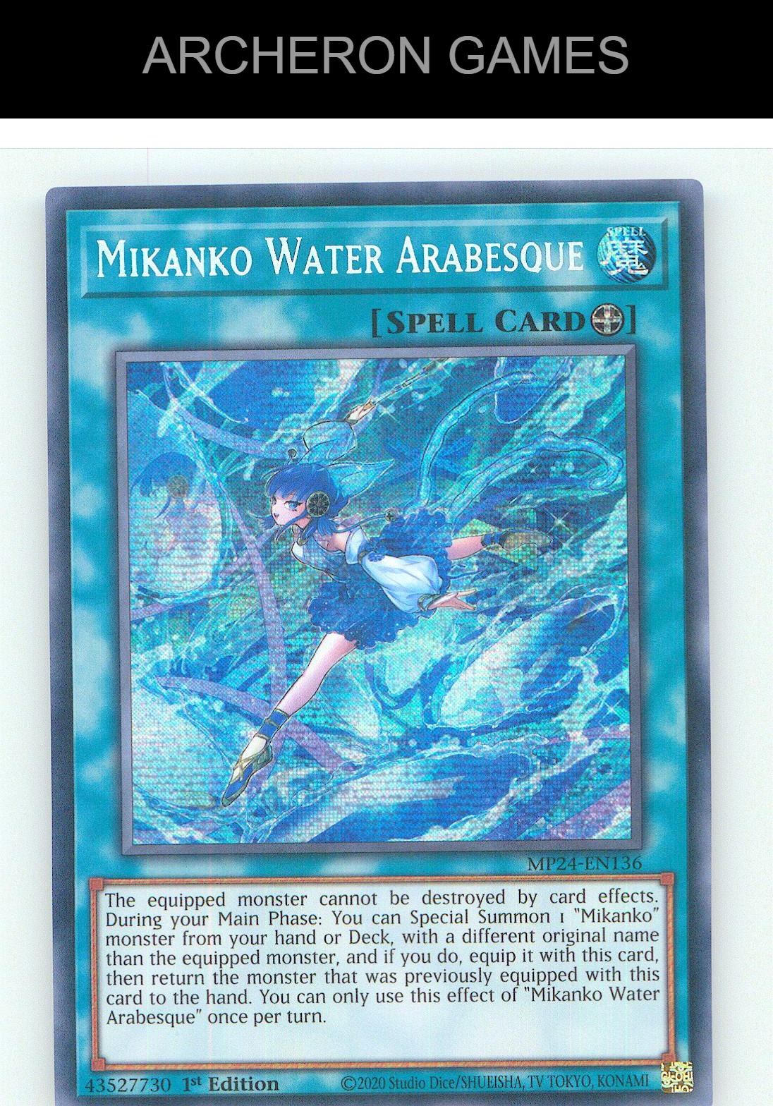 Mikanko Water Arabesque Prismatic Secret Rare YUGIOH Card 1st Edition