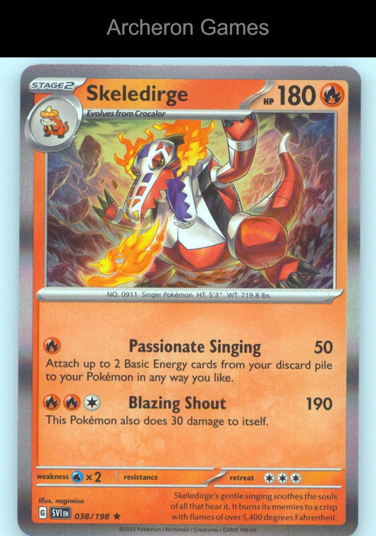 Pokemon Card Skeledirge SVI 038/198 R Scarlet & Violet Holo