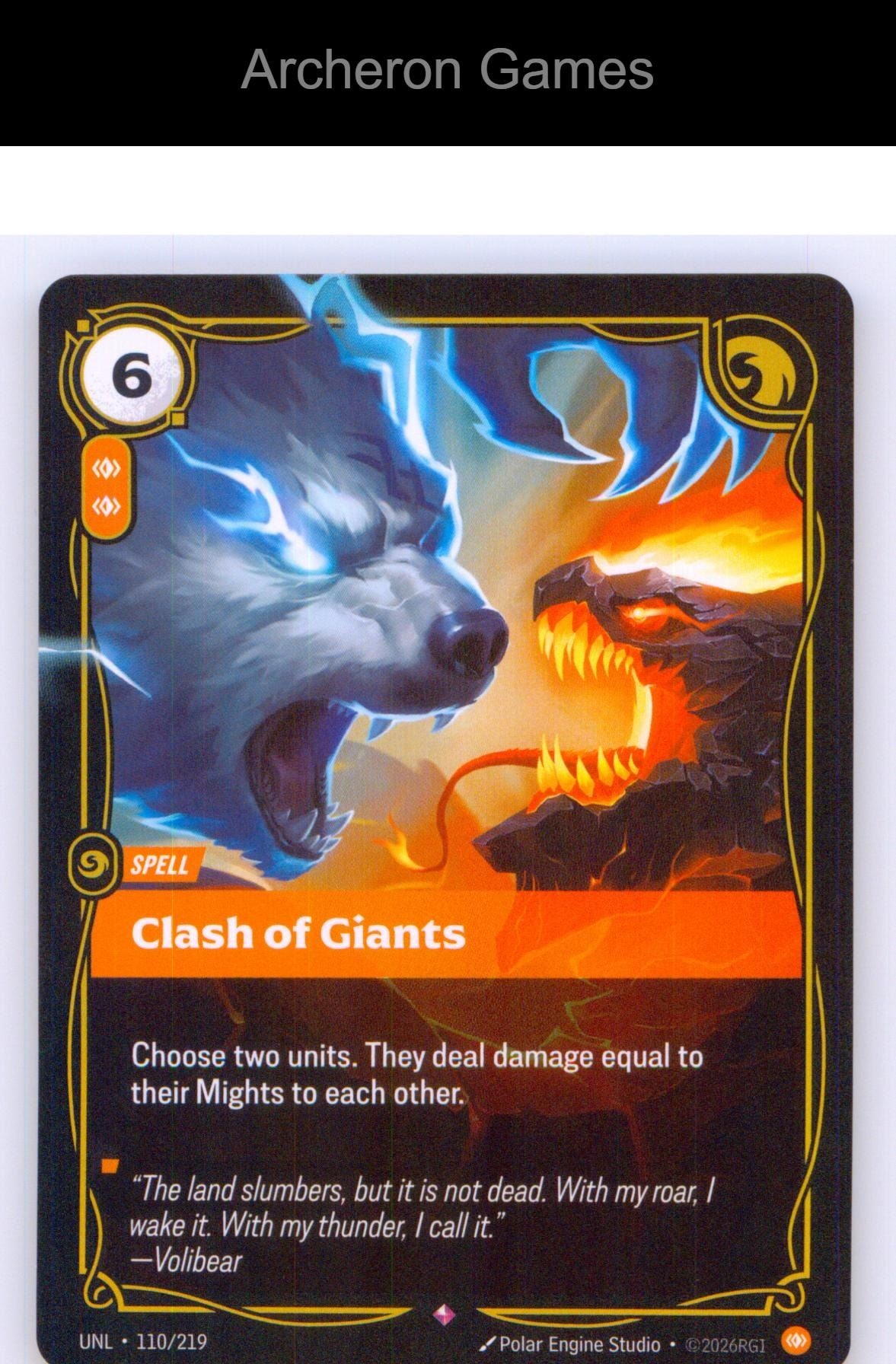 Clash of Giants UNL 110/219 R Unleashed Riftbound Card