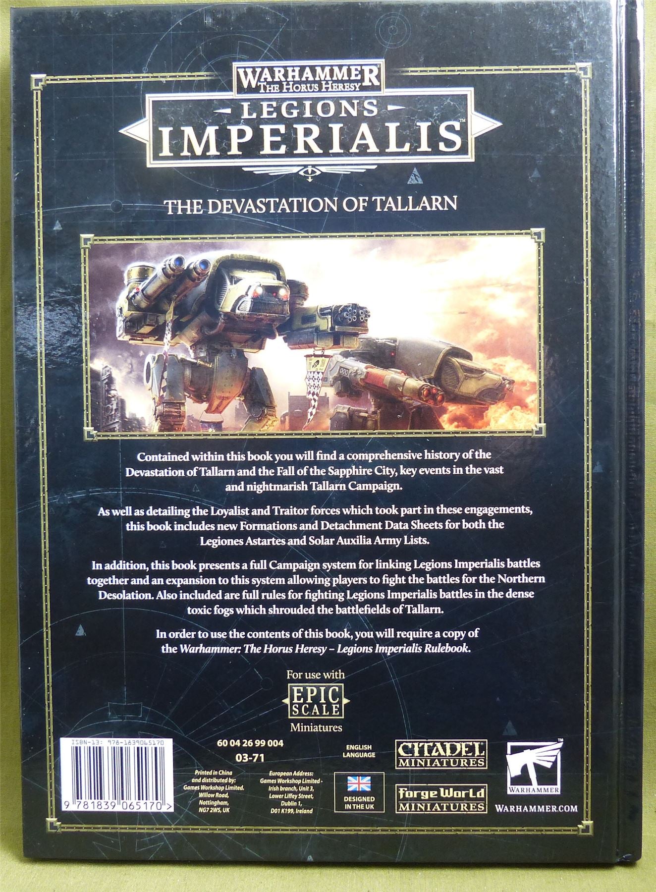 The Devastation of Tallarn Rulebook hardback - Warhammer Horus Heresy #1A6