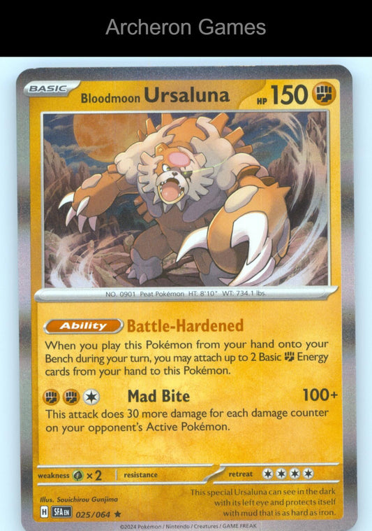 Pokemon Card Bloodmoon Ursaluna SFA 025/064 R Shrouded Fable Holo