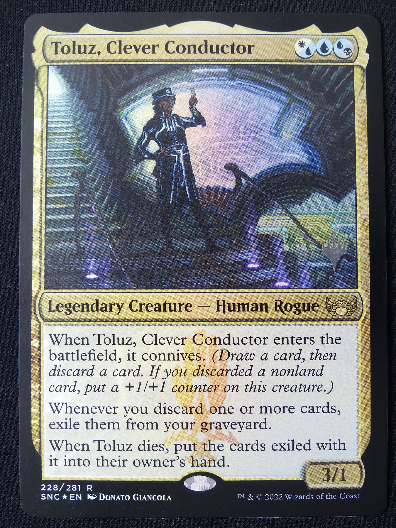 Toluz Clever Conductor Promo stamped Foil - SNC - Mtg Card #24W