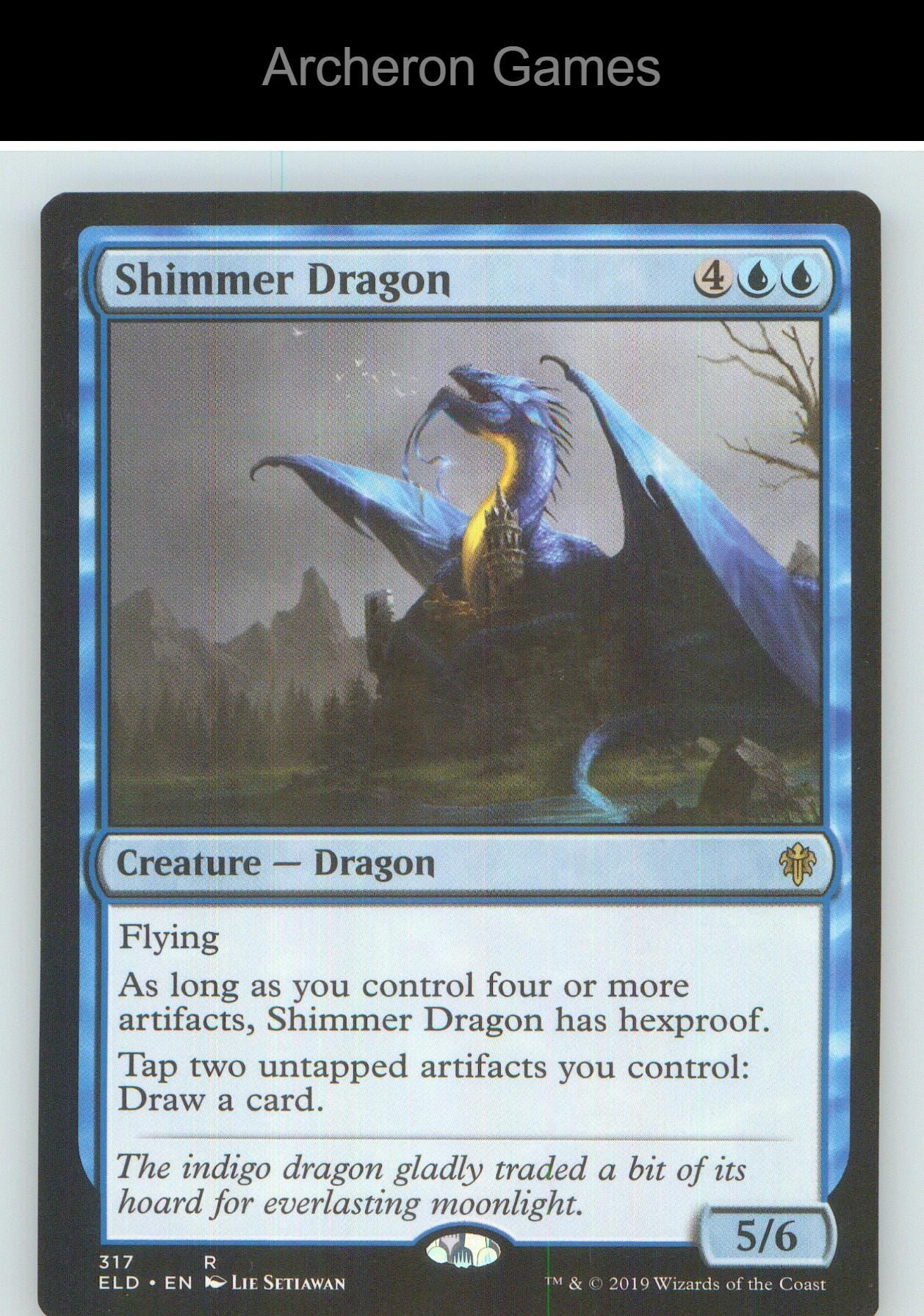 Shimmer Dragon ELD 317 R MTG Card NM/EX+