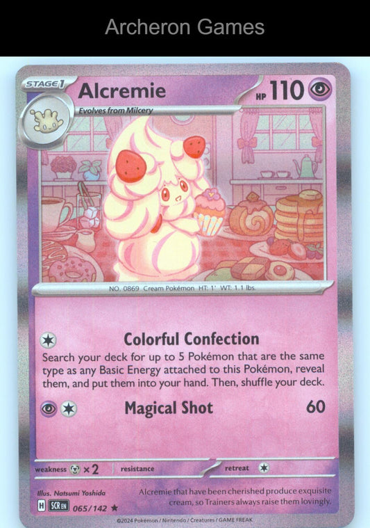 Pokemon Card Alcremie SCR 65/142 R Stellar Crown Holo