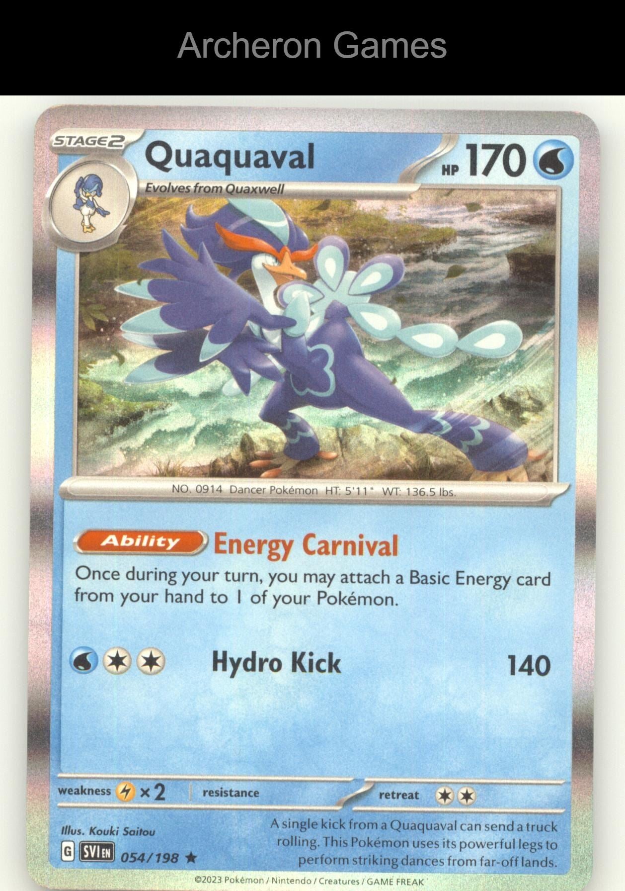 Pokemon Card Quaquaval SVI 054/198 R Scarlet & Violet Holo