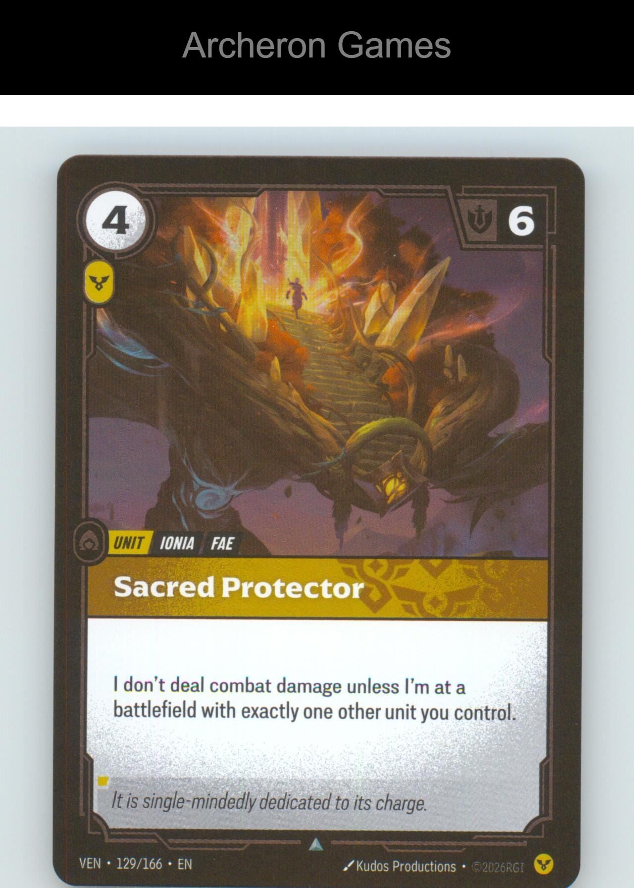 Sacred Protector VEN 129/166 UC Vendetta Riftbound Card Foil