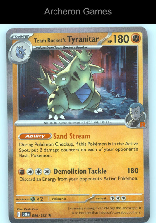 Pokemon Card Team Rocket's Tyranitar (Cosmos Holo) MCAP 096/182 Misc Cards