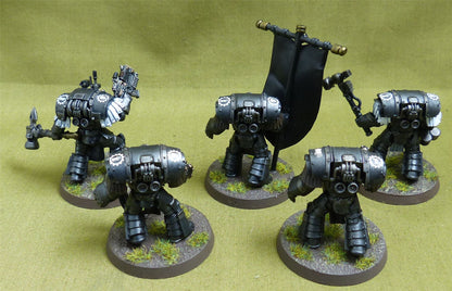 Legion Cataphractii Terminator Command Squad painted - Iron Hands - Warhammer Horus Heresy #2Q9