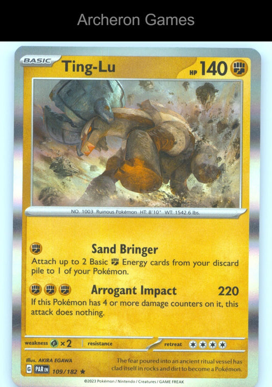 Pokemon Card Ting-Lu PAR 109/182 R Paradox Rift Holo