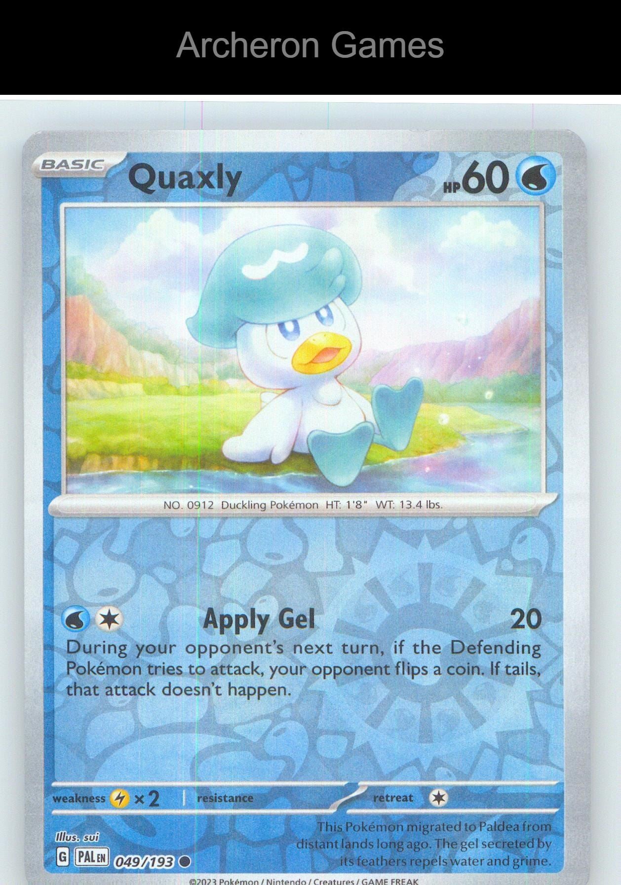 Pokemon Card Quaxly PAL 049/193 C Paldea Evolved Reverse Holo