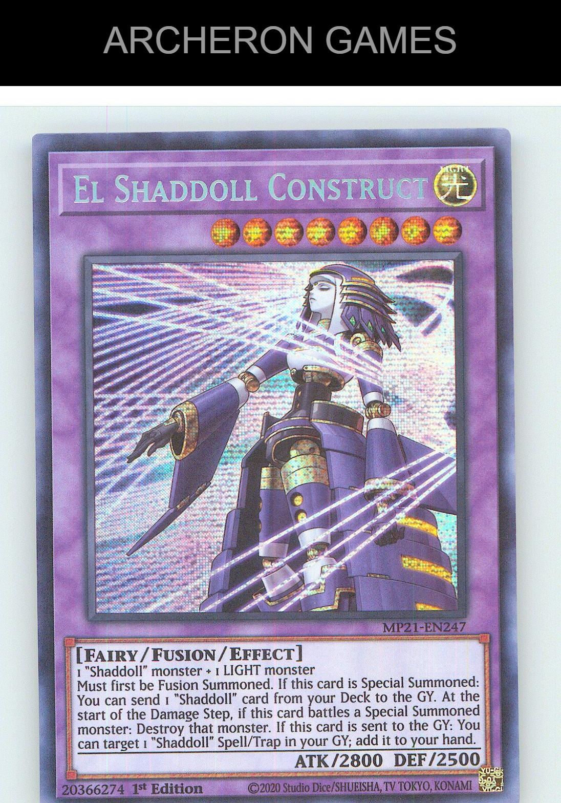 El Shaddoll Construct Prismatic Secret Rare YUGIOH Card 1st Edition