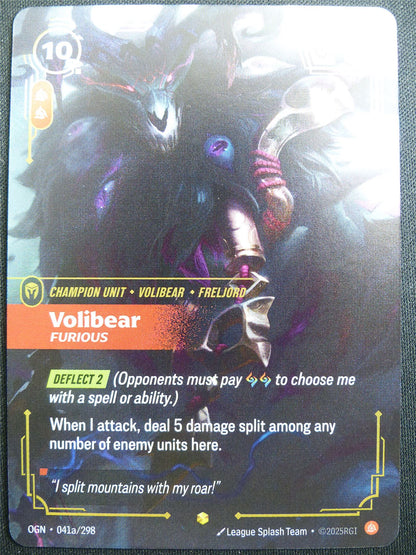 Volibear Furious 041a/298 Overnumber Rare Foil - OGN - Riftbound Card #2DD
