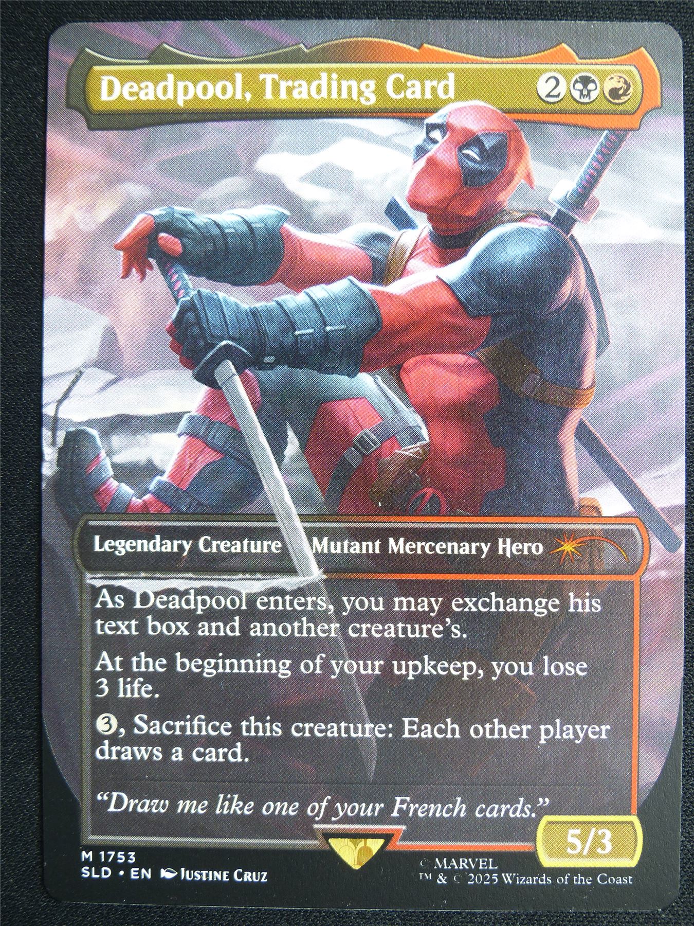 Deadpool Trading Card Borderless - SLD - Mtg Card #4LM