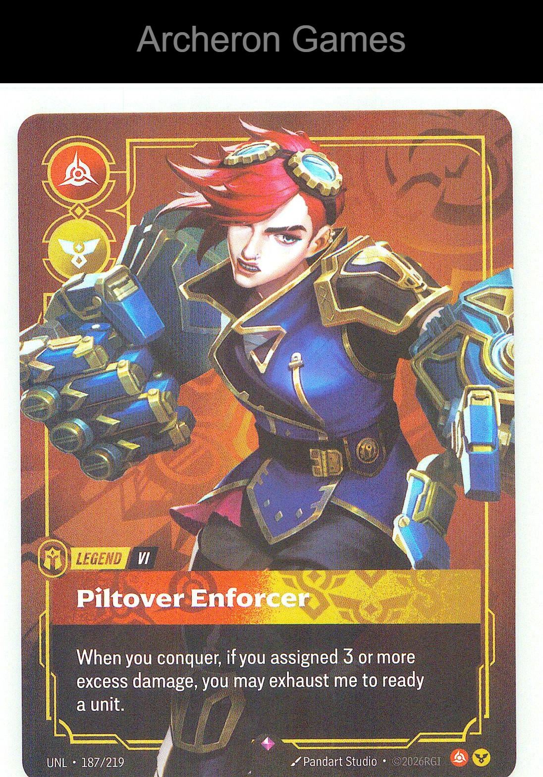 Vi - Piltover Enforcer UNL 187/219 R Unleashed Riftbound Card