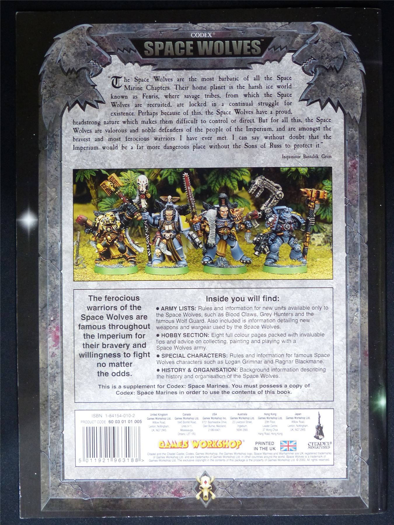 Space Wolves 3rd Edition Codex 2000 Softback - Warhammer 40K #1OZ