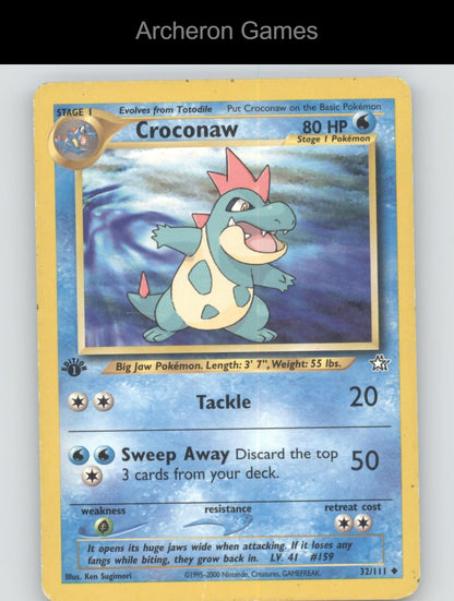 Pokemon Card Croconaw N1 32/111 UC Neo Genesis 1st Edition