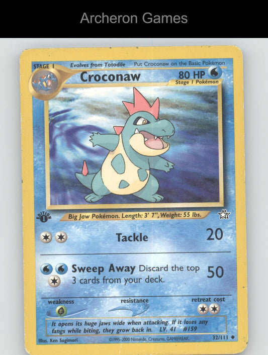 Pokemon Card Croconaw N1 32/111 UC Neo Genesis 1st Edition