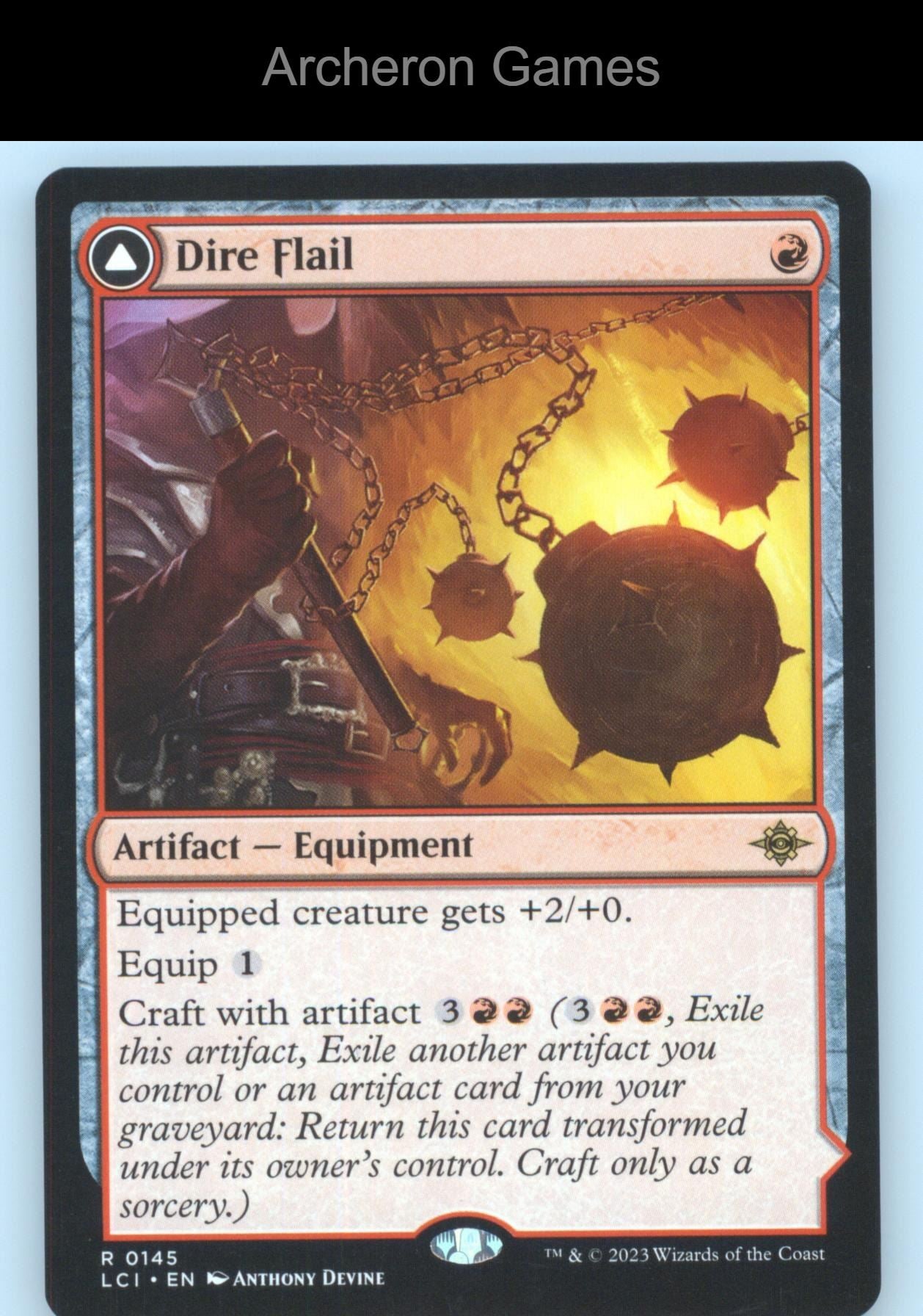 Dire Flail 145 R MTG Card The Lost Caverns of Ixalan