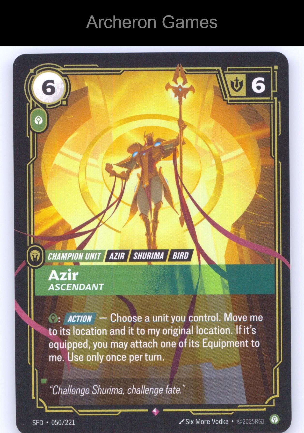 Azir - Ascendant SFD 050/221 R  Card Spiritforged