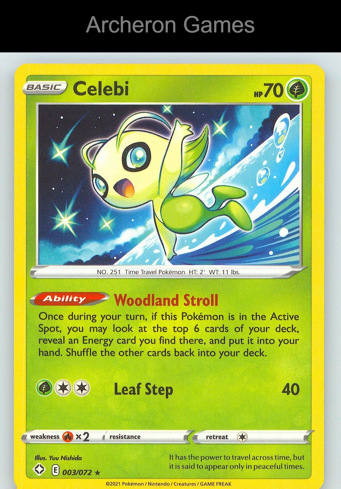Pokemon Card Celebi SHF 003/072 R Shining Fates