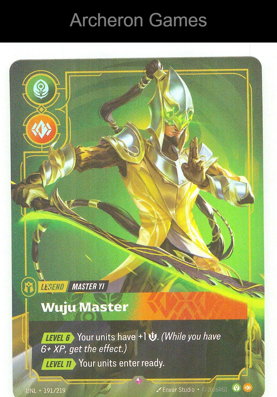 Master Yi - Wuju Master UNL 191/219 R Unleashed Riftbound Card