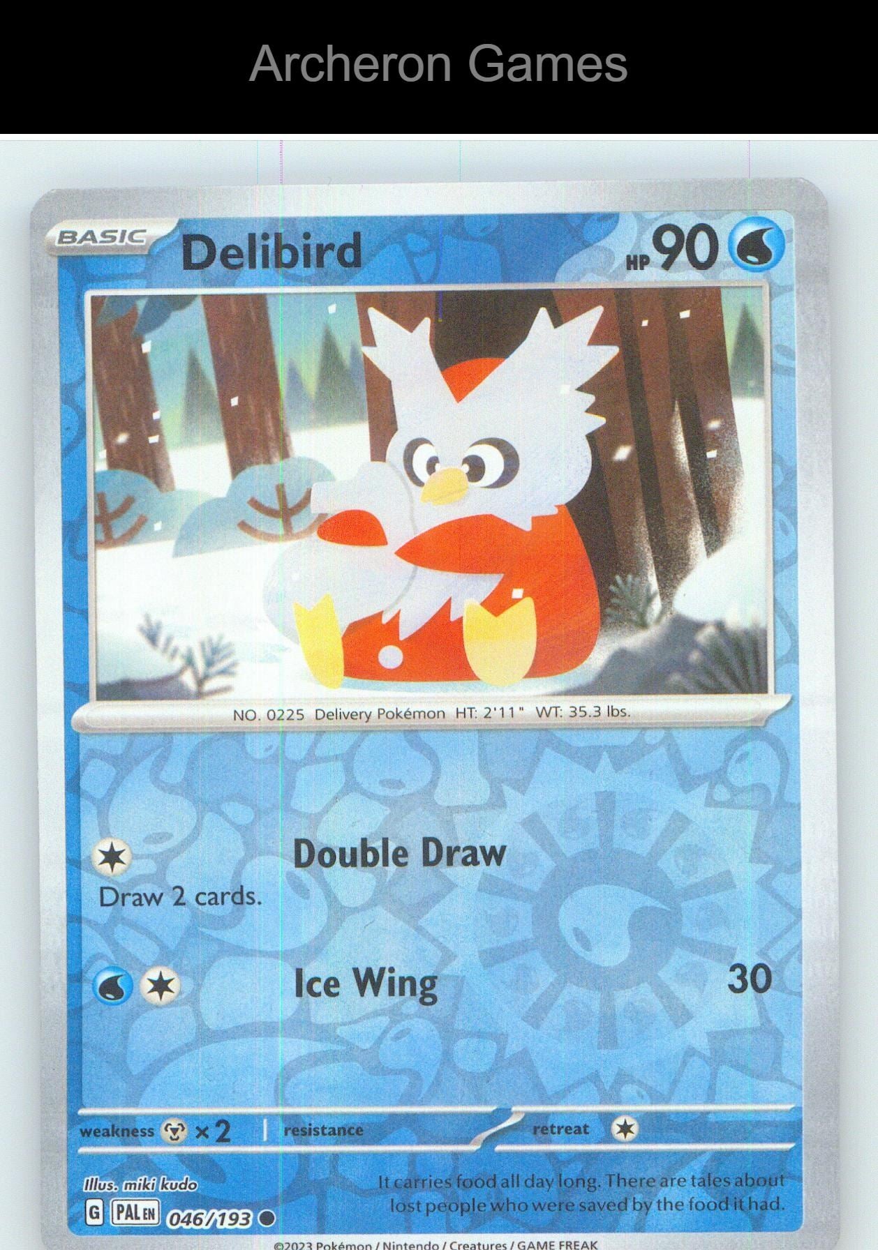 Pokemon Card Delibird PAL 046/193 C Paldea Evolved Reverse Holo