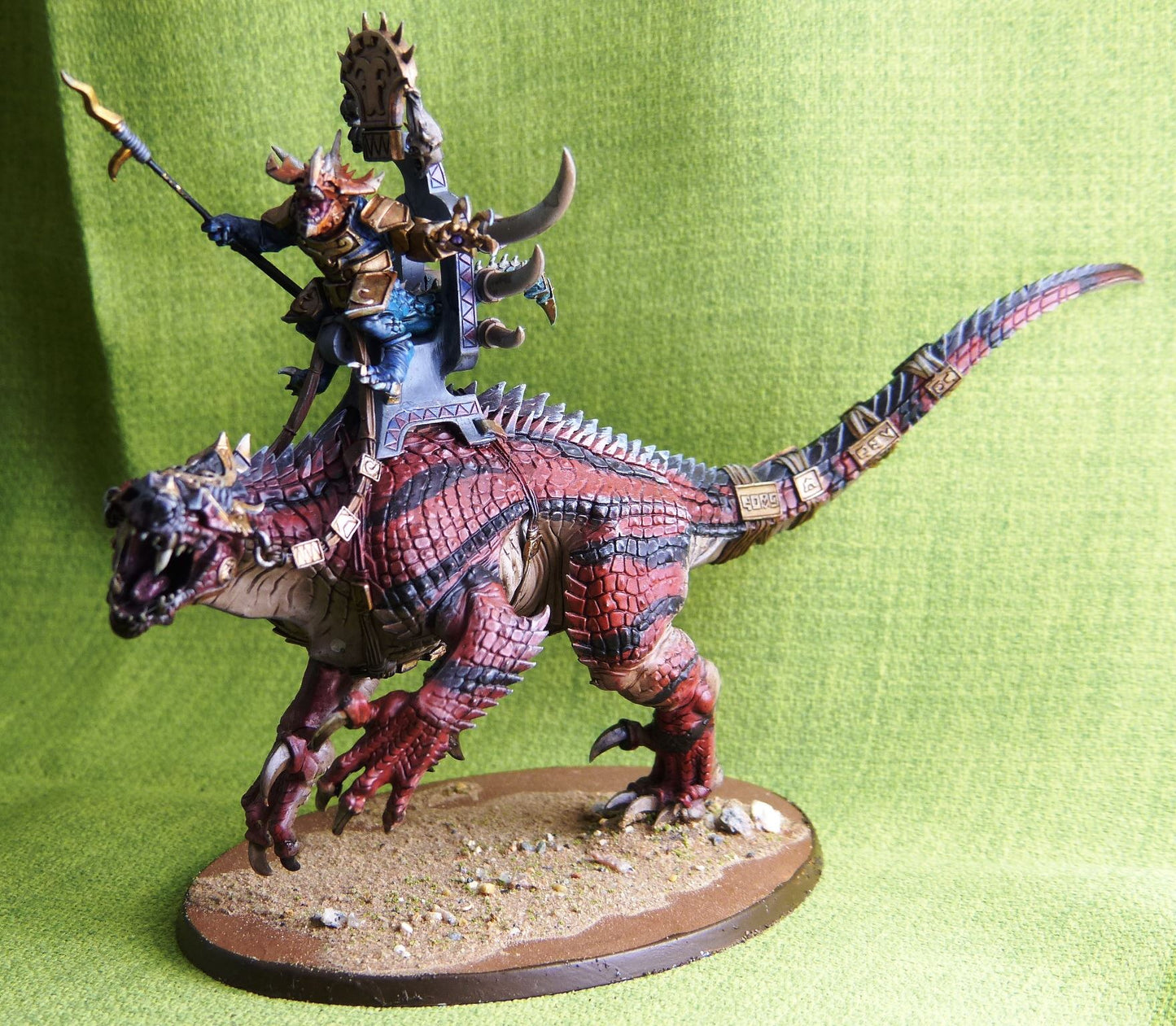 Seraphon - Saurus Old Blood on Carnosaur Painted - Warhammer AoS 40k #2A