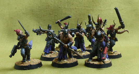 Chaos Cultists set of 8 painted - Chaos Space Marines - Warhammer 40K #17K