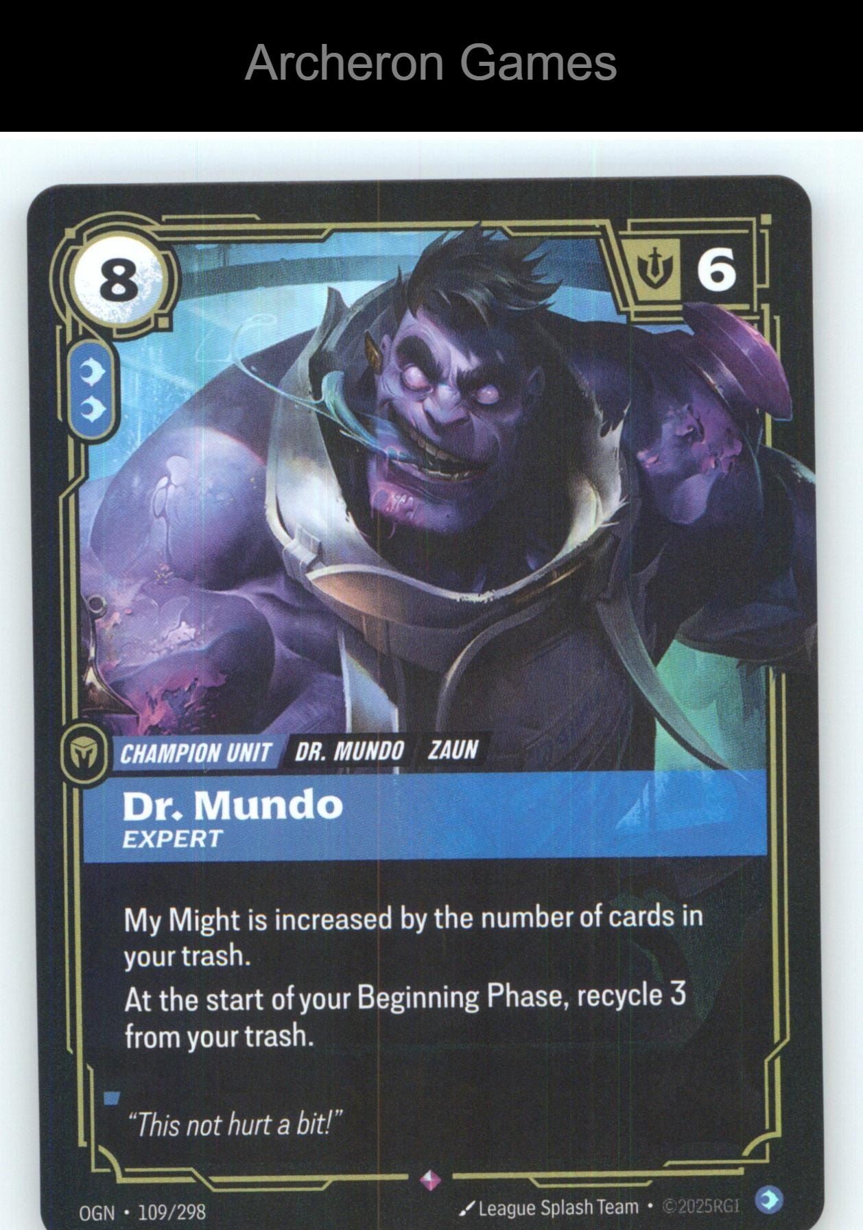 Dr. Mundo - Expert OGN 109/298 R Origins Riftbound Card Foil