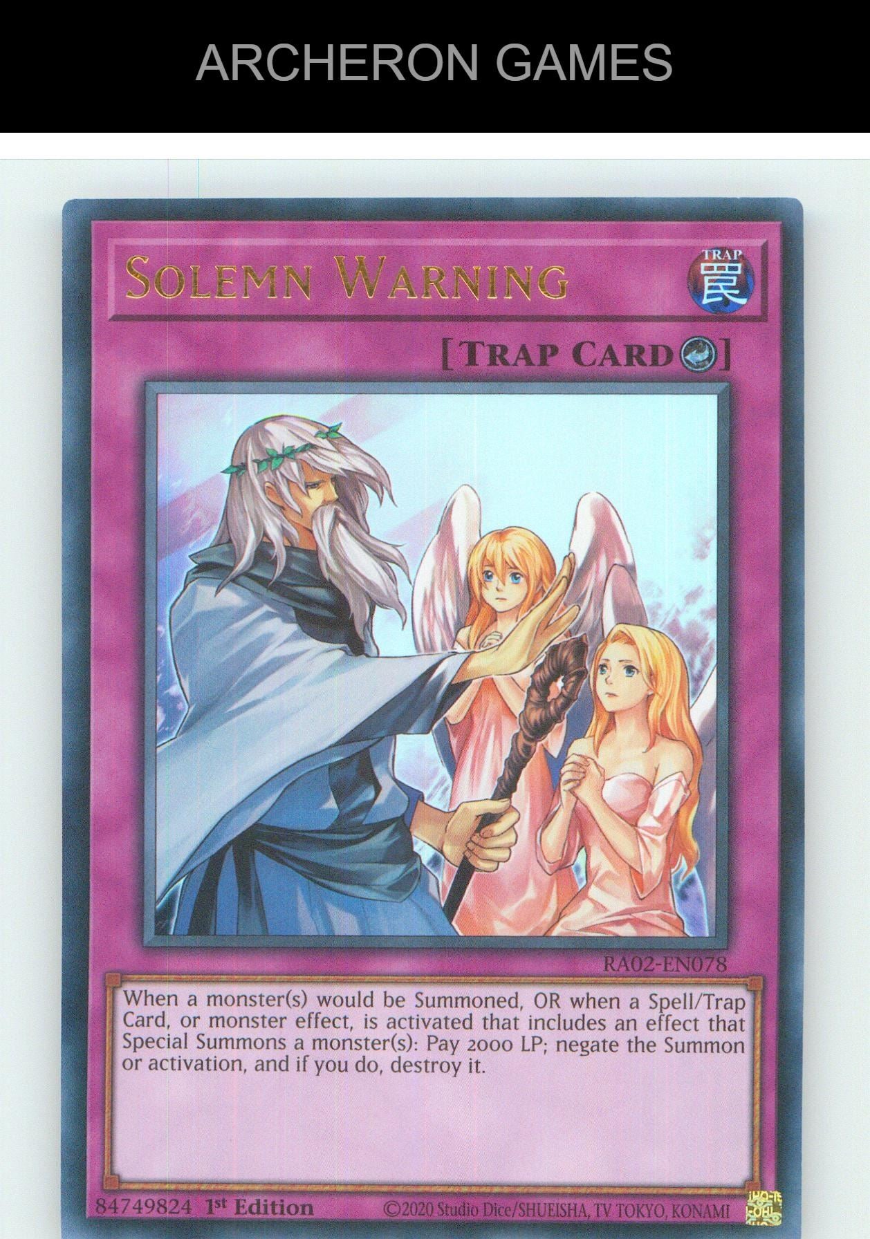Solemn Warning (UR) UR YUGIOH Card 1st Edition