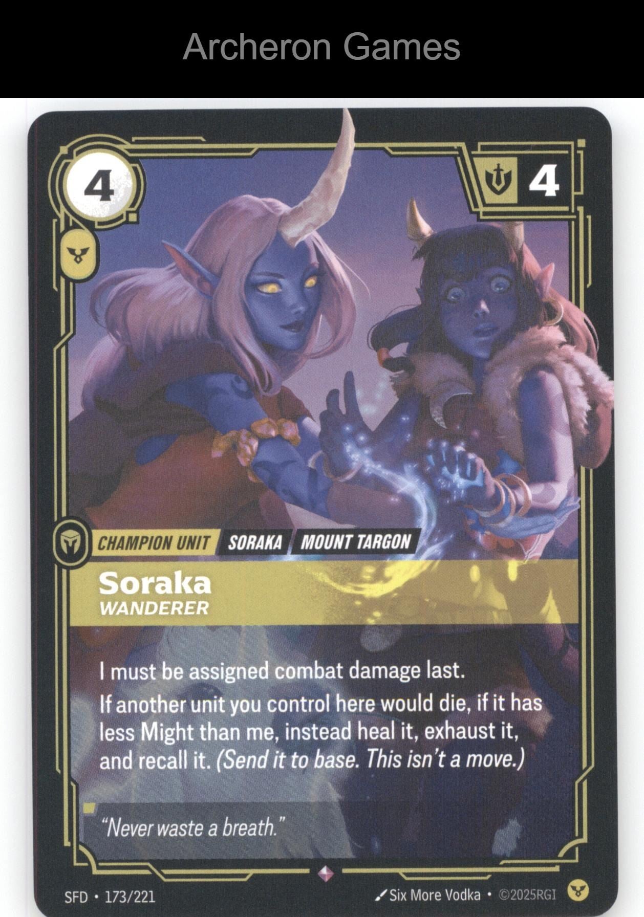 Soraka - Wanderer SFD 173/221 R  Card Spiritforged