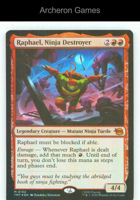 Raphael, Ninja Destroyer TMT 0102 Mythic MTG Card NM/EX+ Foil