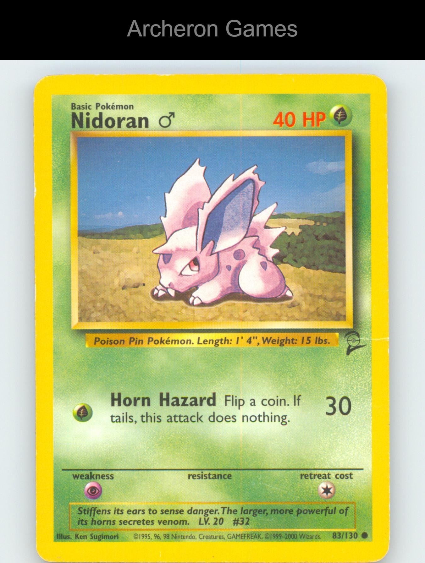 Pokemon Card Nidoran M B2 83/130 C Base Set 2