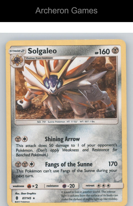 Pokemon Card Solgaleo (Cracked Ice Holo) PR 87/145 Holo Rare Deck Exclusives