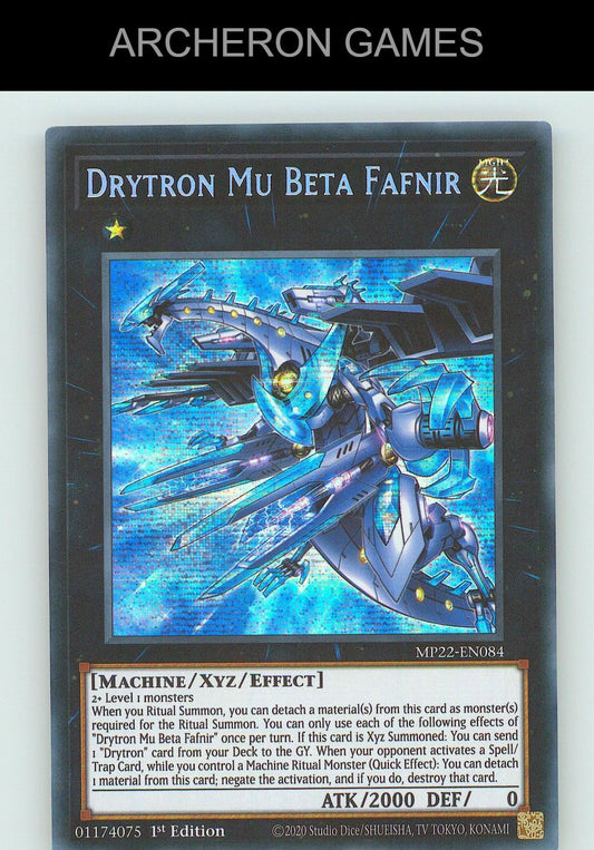 Drytron Mu Beta Fafnir SEC YUGIOH Card