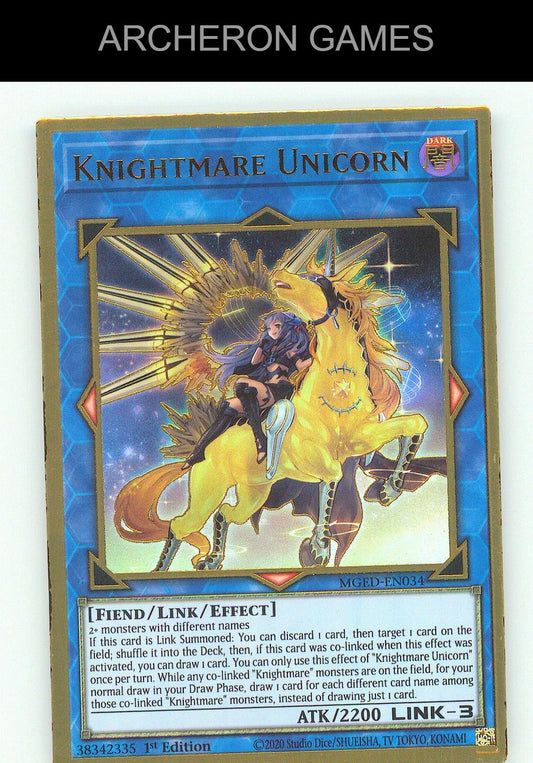 Knightmare Unicorn (Alternate Art) Premium Gold Rare YUGIOH Card