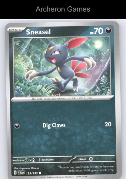 Pokemon Card Sneasel PAL 133/193 C Paldea Evolved