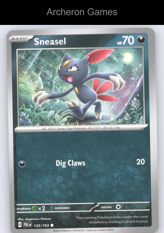 Pokemon Card Sneasel PAL 133/193 C Paldea Evolved