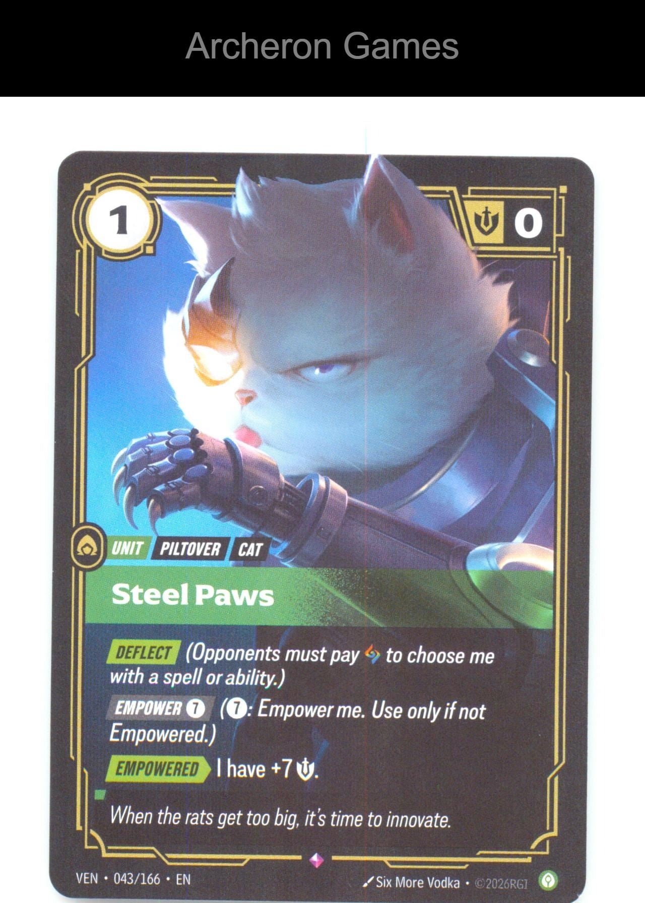 Steel Paws VEN 043/166 R Vendetta Riftbound Card Foil