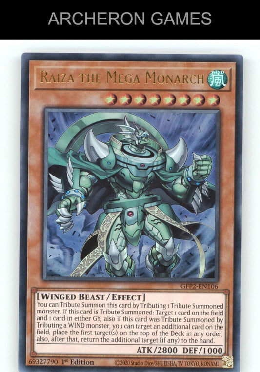 Raiza the Mega Monarch Ultra Rare YUGIOH Card