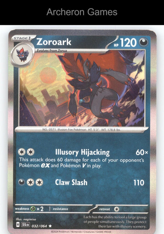 Pokemon Card Zoroark SFA 032/064 R Shrouded Fable Holo